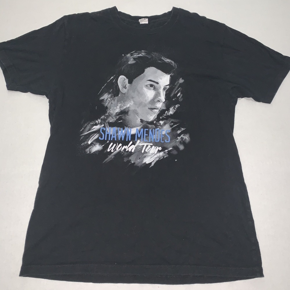 Startee Shawn Mendes World Tour T Shirt Women Size Medium Black